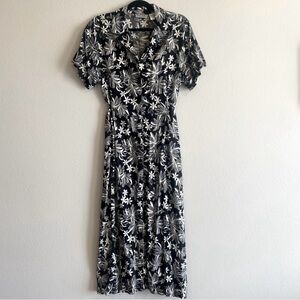 Erika Black and White Midi Sundress with Flutter Sleeves